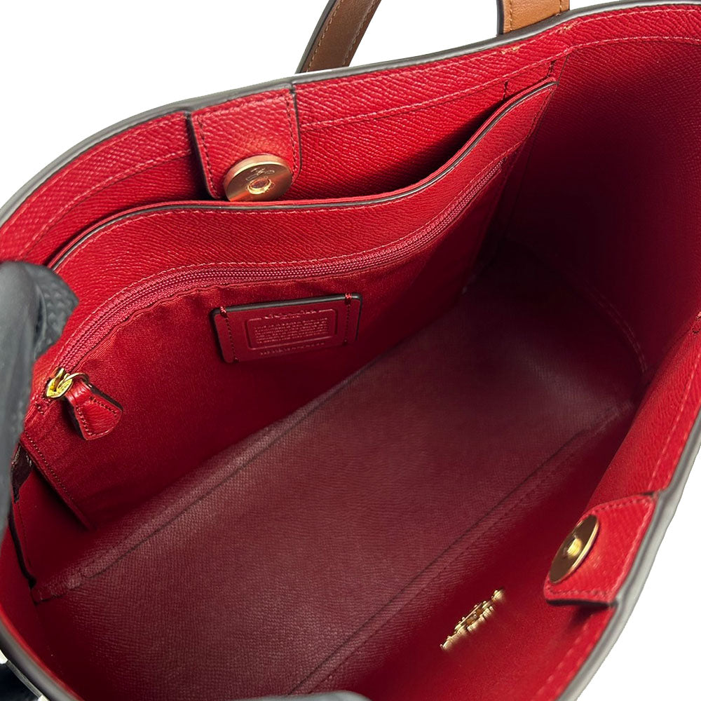 COACH Tote Bag C4060 PVC, Leather Brown Hose and carriage Women Used Authentic