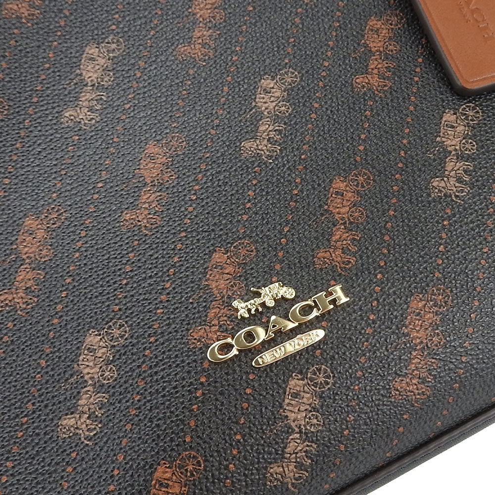 COACH Tote Bag C4060 PVC, Leather Brown Hose and carriage Women Used Authentic