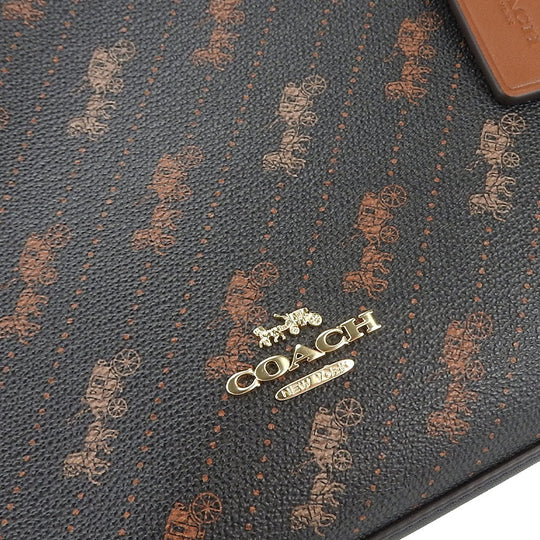 COACH Tote Bag C4060 PVC, Leather Brown Hose and carriage Women Used Authentic