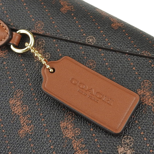 COACH Tote Bag C4060 PVC, Leather Brown Hose and carriage Women Used Authentic