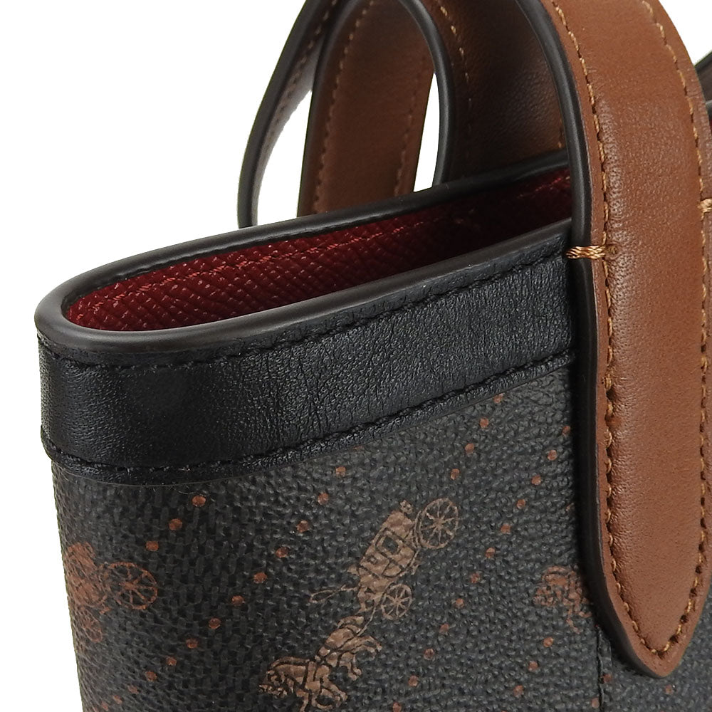 COACH Tote Bag C4060 PVC, Leather Brown Hose and carriage Women Used Authentic