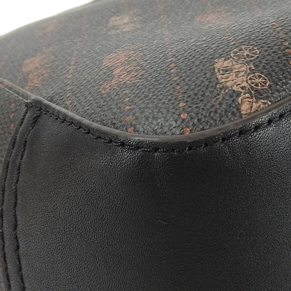 COACH Tote Bag C4060 PVC, Leather Brown Hose and carriage Women Used Authentic