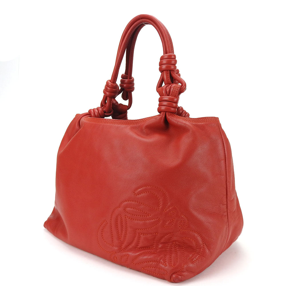 LOEWE Handbag leather Red Women Used Authentic