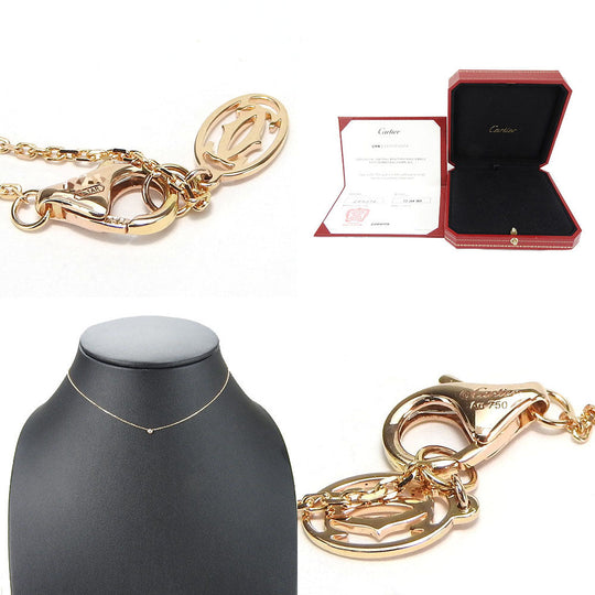 CARTIER Necklace B7224516 K18 Pink Gold Pink gold Damul Diaman Leger Women Used Authentic