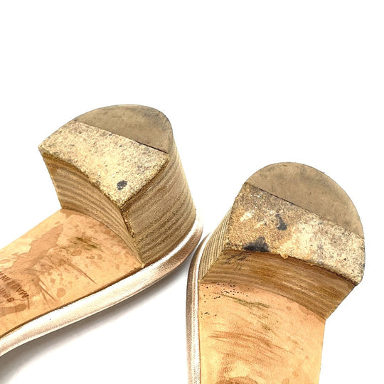 HERMES Sandals leather Beige type H motif Oasis Oasis Women 36.5 Used Authentic