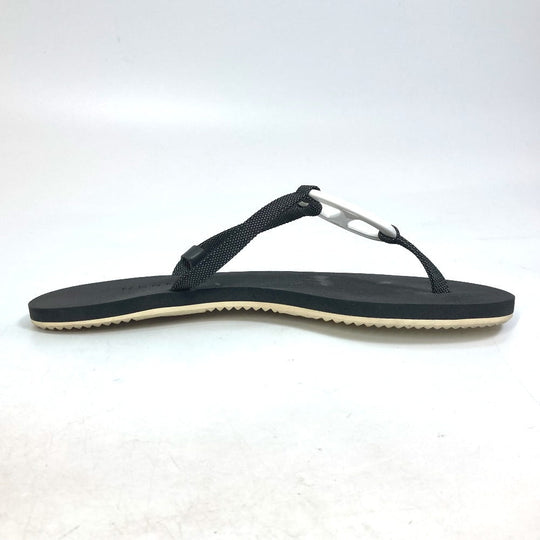 HERMES Sandals rubber black Chene Dunkle Caranella Women 37 Used Authentic