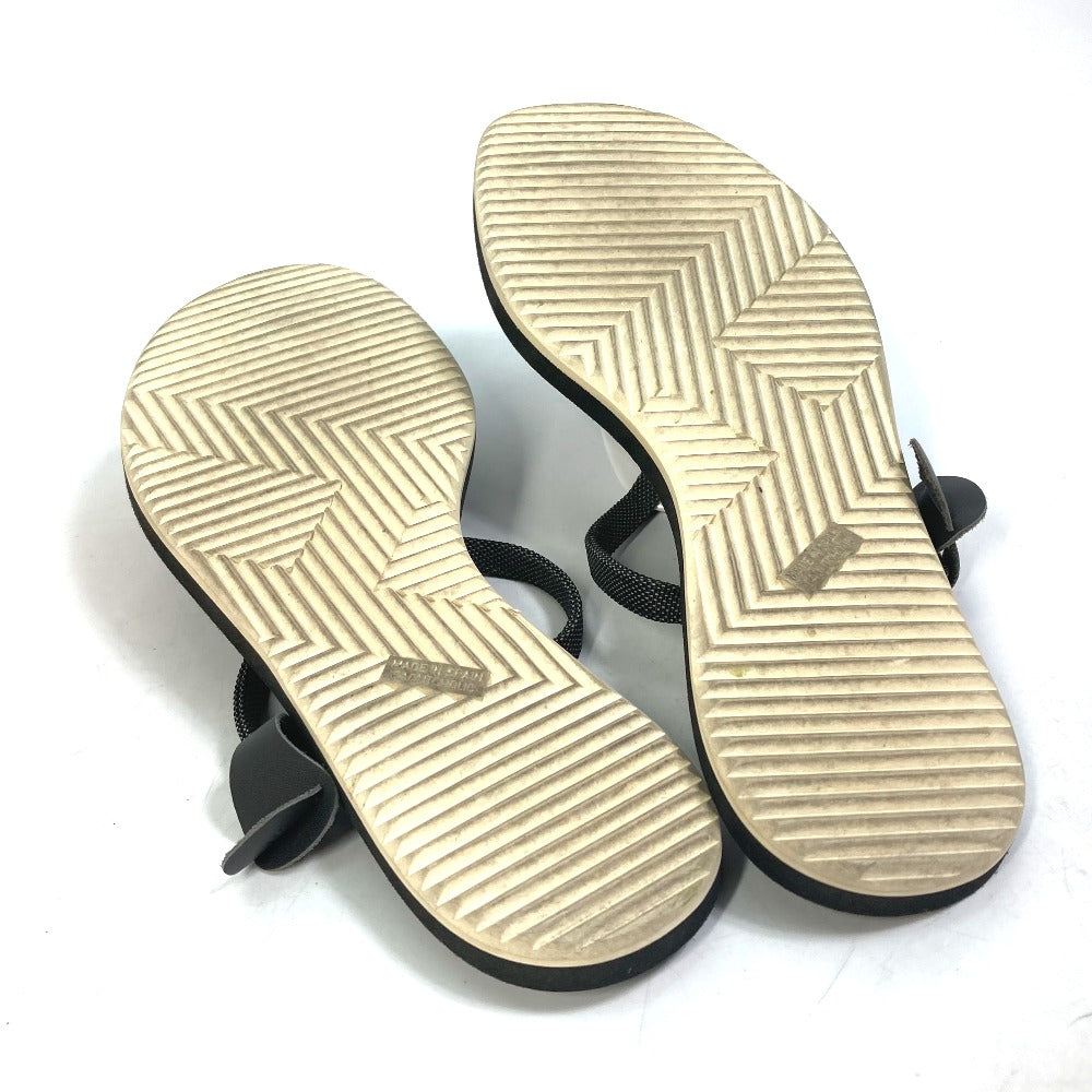 HERMES Sandals rubber black Chene Dunkle Caranella Women 37 Used Authentic