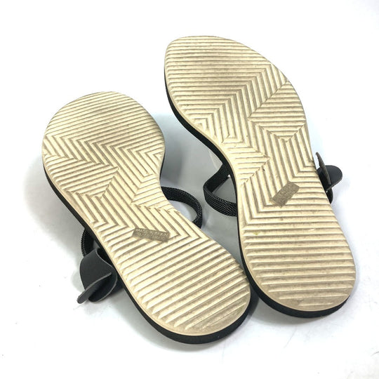 HERMES Sandals rubber black Chene Dunkle Caranella Women 37 Used Authentic