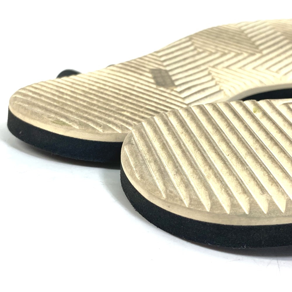 HERMES Sandals rubber black Chene Dunkle Caranella Women 37 Used Authentic