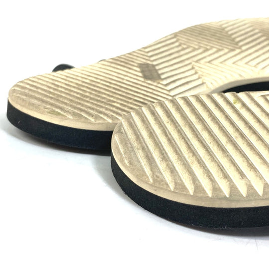 HERMES Sandals rubber black Chene Dunkle Caranella Women 37 Used Authentic