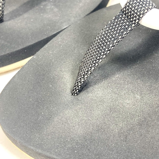 HERMES Sandals rubber black Chene Dunkle Caranella Women 37 Used Authentic