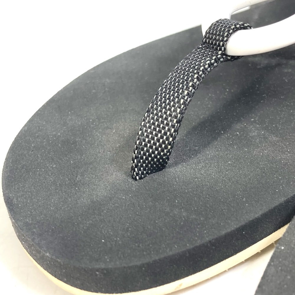 HERMES Sandals rubber black Chene Dunkle Caranella Women 37 Used Authentic