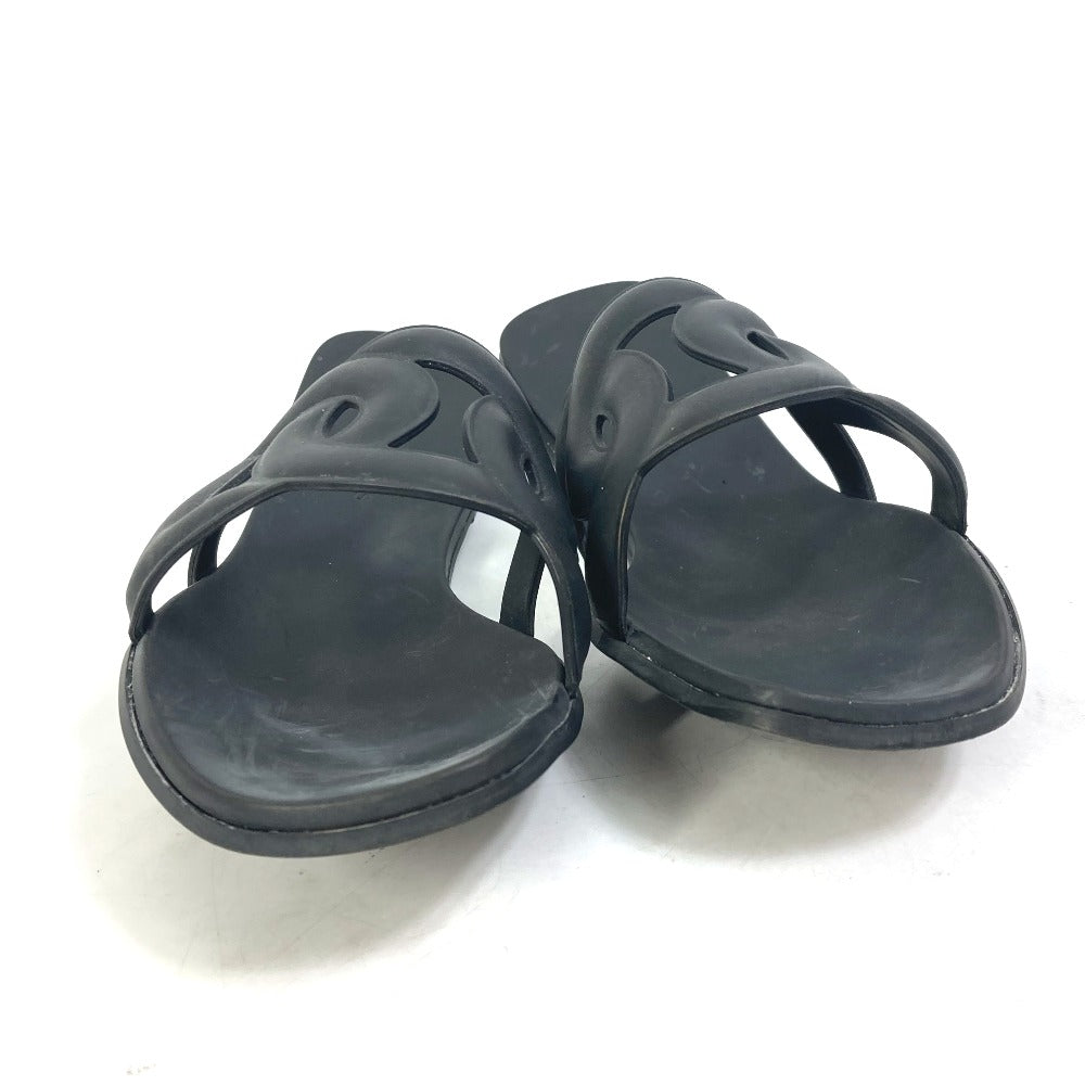 HERMES Sandals rubber black shoes flats flats Aloha Chene Dunkle Women 39 Used Authentic