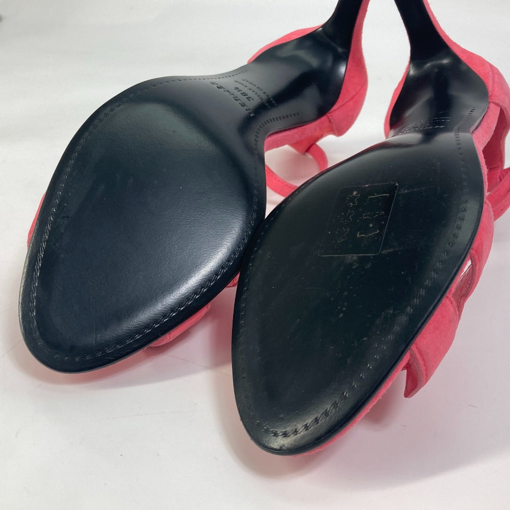 HERMES Sandals suede pink shoes Premiere 38 1/2
