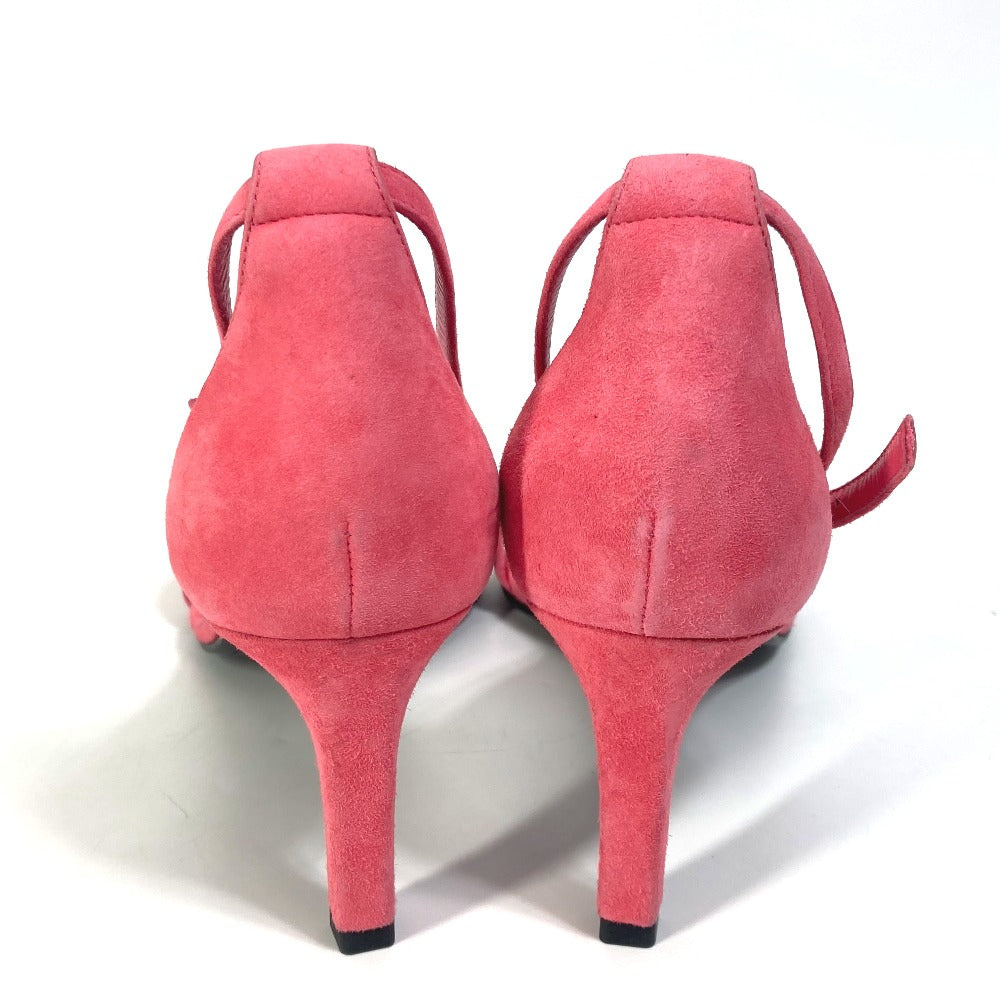 HERMES Sandals suede pink shoes Premiere 38 1/2