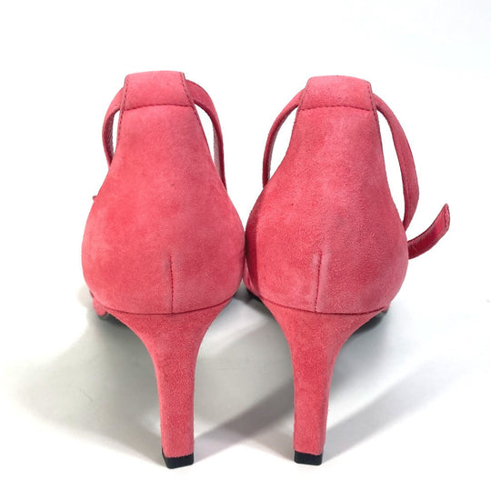 HERMES Sandals suede pink shoes Premiere 38 1/2