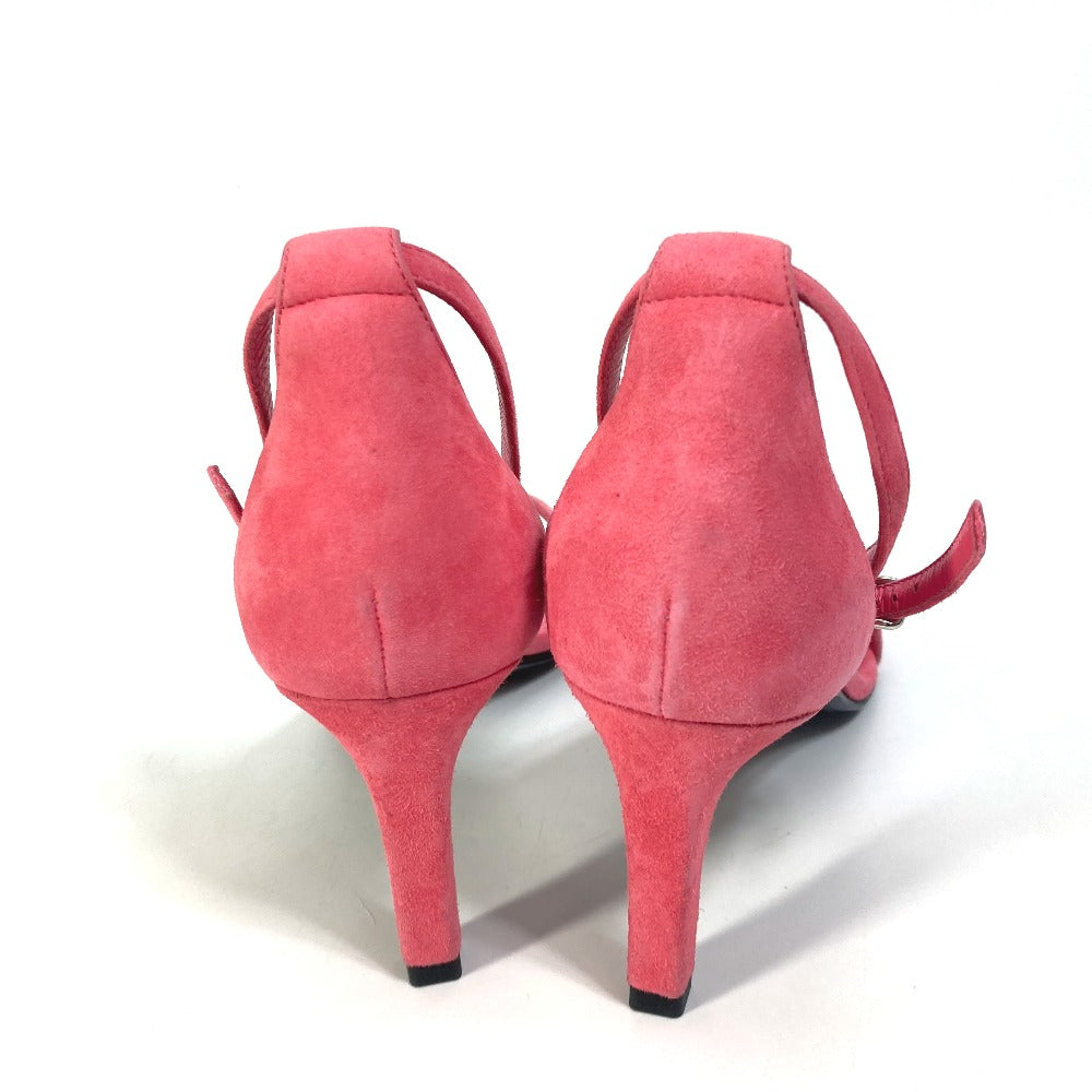HERMES Sandals suede pink shoes Premiere 38 1/2