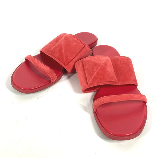 HERMES Sandals Suede, Leather Red CAIA Meador 38 1/2