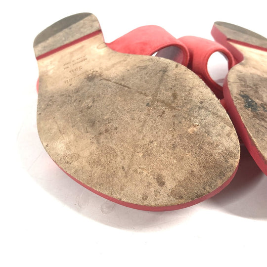 HERMES Sandals Suede, Leather Red CAIA Meador 38 1/2