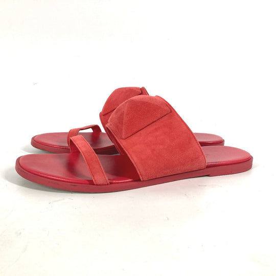 HERMES Sandals Suede, Leather Red CAIA Meador 38 1/2