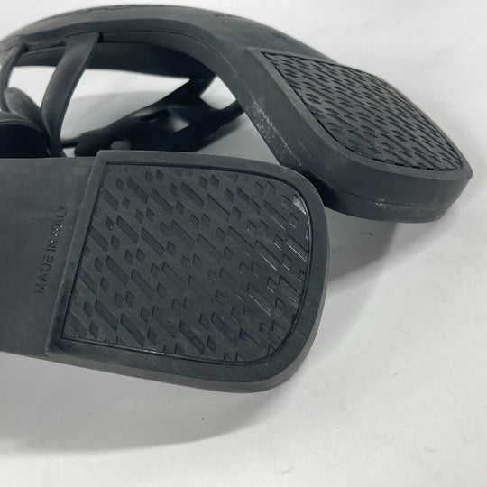 HERMES Sandals rubber black Aloha Women 38 Used Authentic