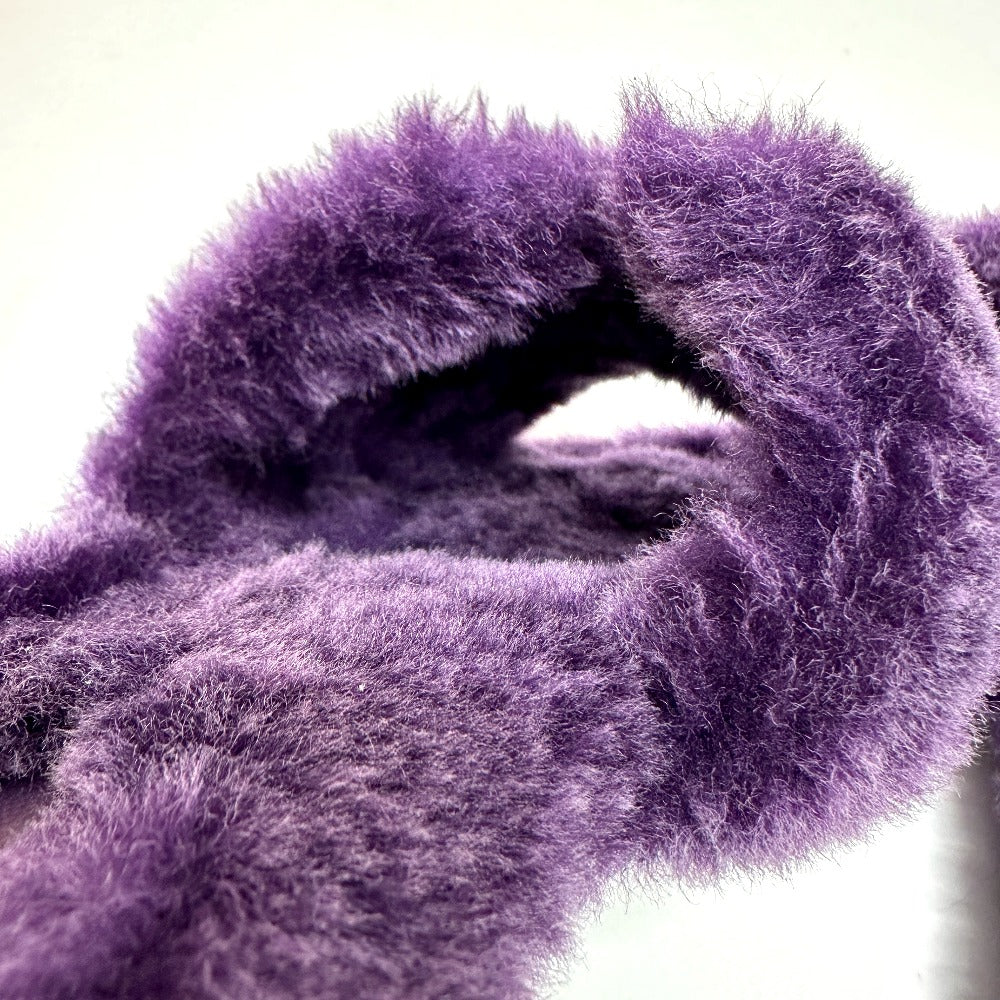 HERMES Sandals Sheepskin purple Oran Sheepskin Women 36 Used Authentic