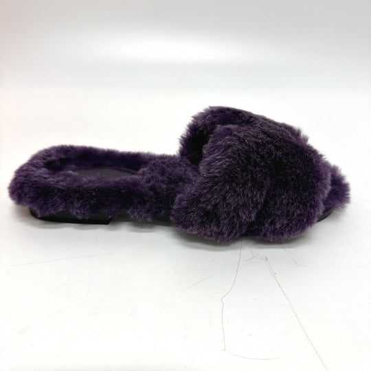HERMES Sandals Sheepskin purple Oran Sheepskin Women 36 Used Authentic