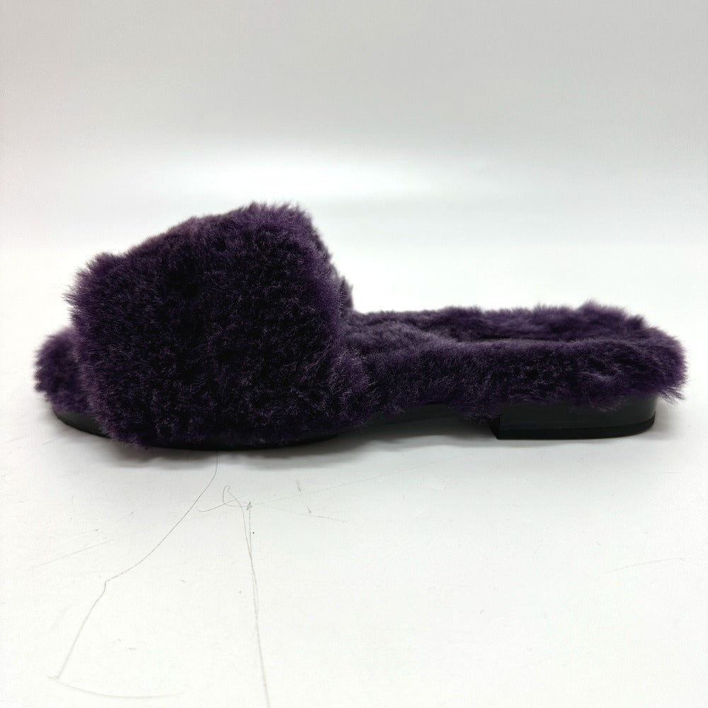 HERMES Sandals Sheepskin purple Oran Sheepskin Women 36 Used Authentic