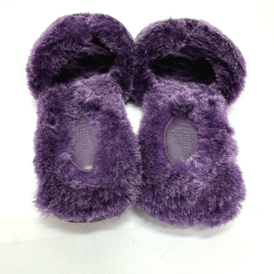 HERMES Sandals Sheepskin purple Oran Sheepskin Women 36 Used Authentic