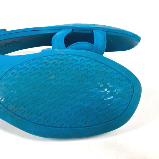 HERMES Sandals rubber blue Aloha Women 36 Used Authentic