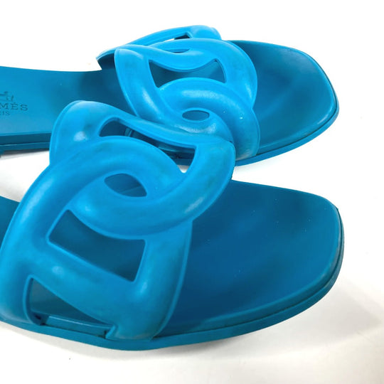 HERMES Sandals rubber blue Aloha Women 36 Used Authentic