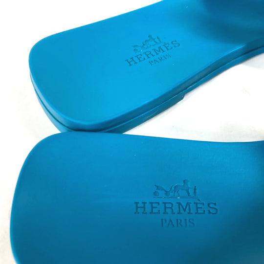 HERMES Sandals rubber blue Aloha Women 36 Used Authentic