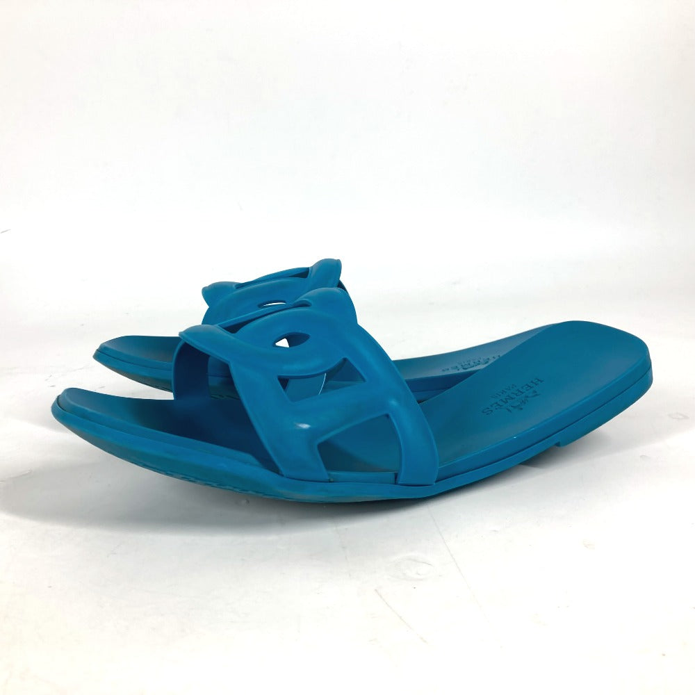 HERMES Sandals rubber blue Aloha Women 36 Used Authentic