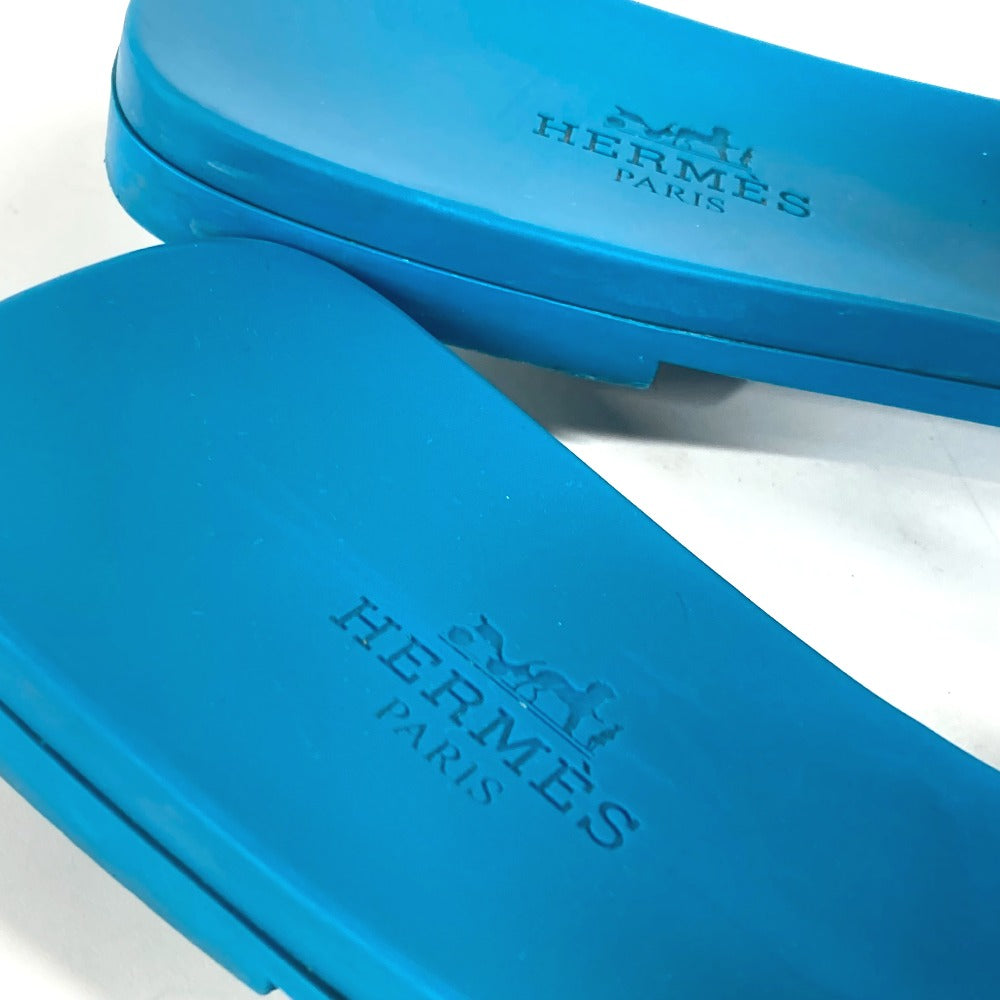 HERMES Sandals rubber blue Aloha Women 36 Used Authentic