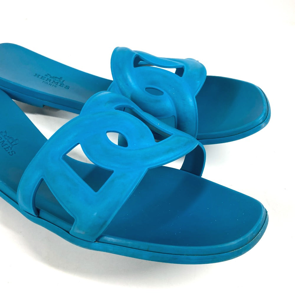 HERMES Sandals rubber blue Aloha Women 36 Used Authentic