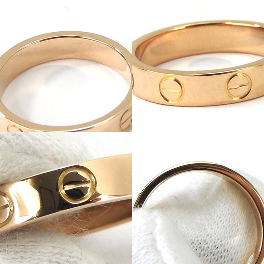 CARTIER Ring K18 Pink Gold Pink gold Mini love ring Women Used Authentic