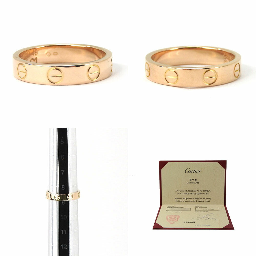 CARTIER Ring K18 Pink Gold Pink gold Mini love ring Women Used Authentic