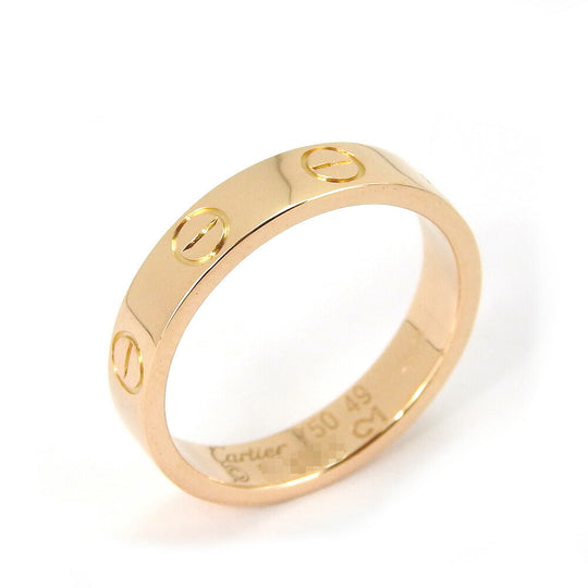 CARTIER Ring K18 Pink Gold Pink gold Mini love ring Women Used Authentic