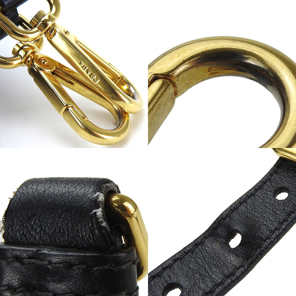 PRADA Handbag Nylon, Leather black Women Used Authentic