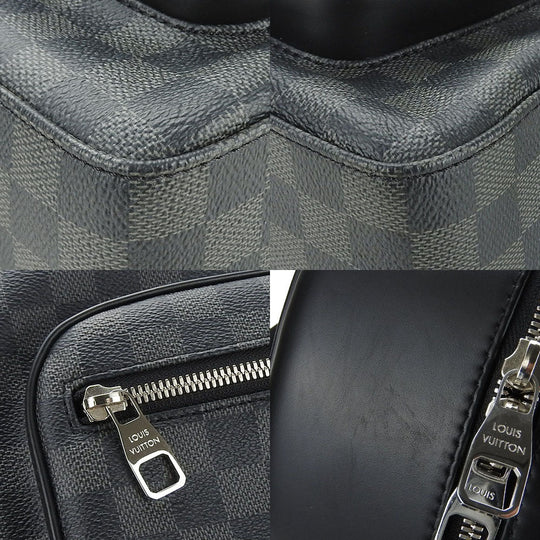 LOUIS VUITTON Backpack N41473 Damier Grafitte black Josh mens Used Authentic
