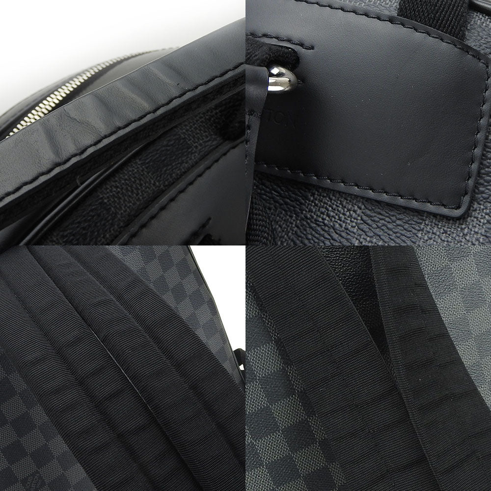 LOUIS VUITTON Backpack N41473 Damier Grafitte black Josh mens Used Authentic