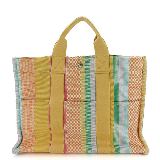 HERMES Handbag canvas multicolor Fool Toe Tote MM Women Used Authentic