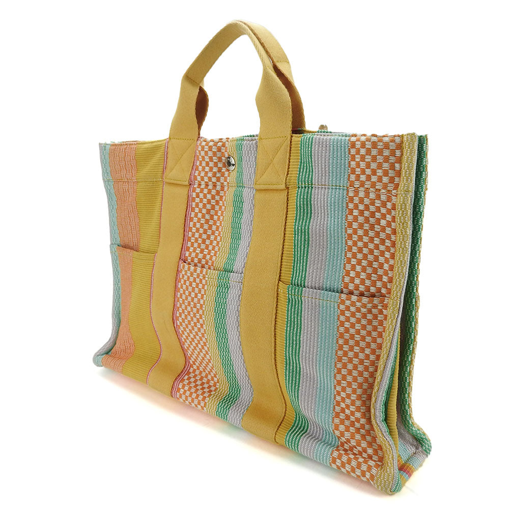 HERMES Handbag canvas multicolor Fool Toe Tote MM Women Used Authentic