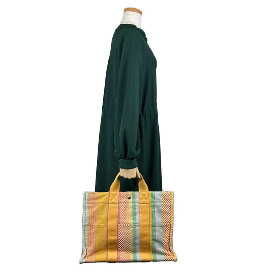 HERMES Handbag canvas multicolor Fool Toe Tote MM Women Used Authentic