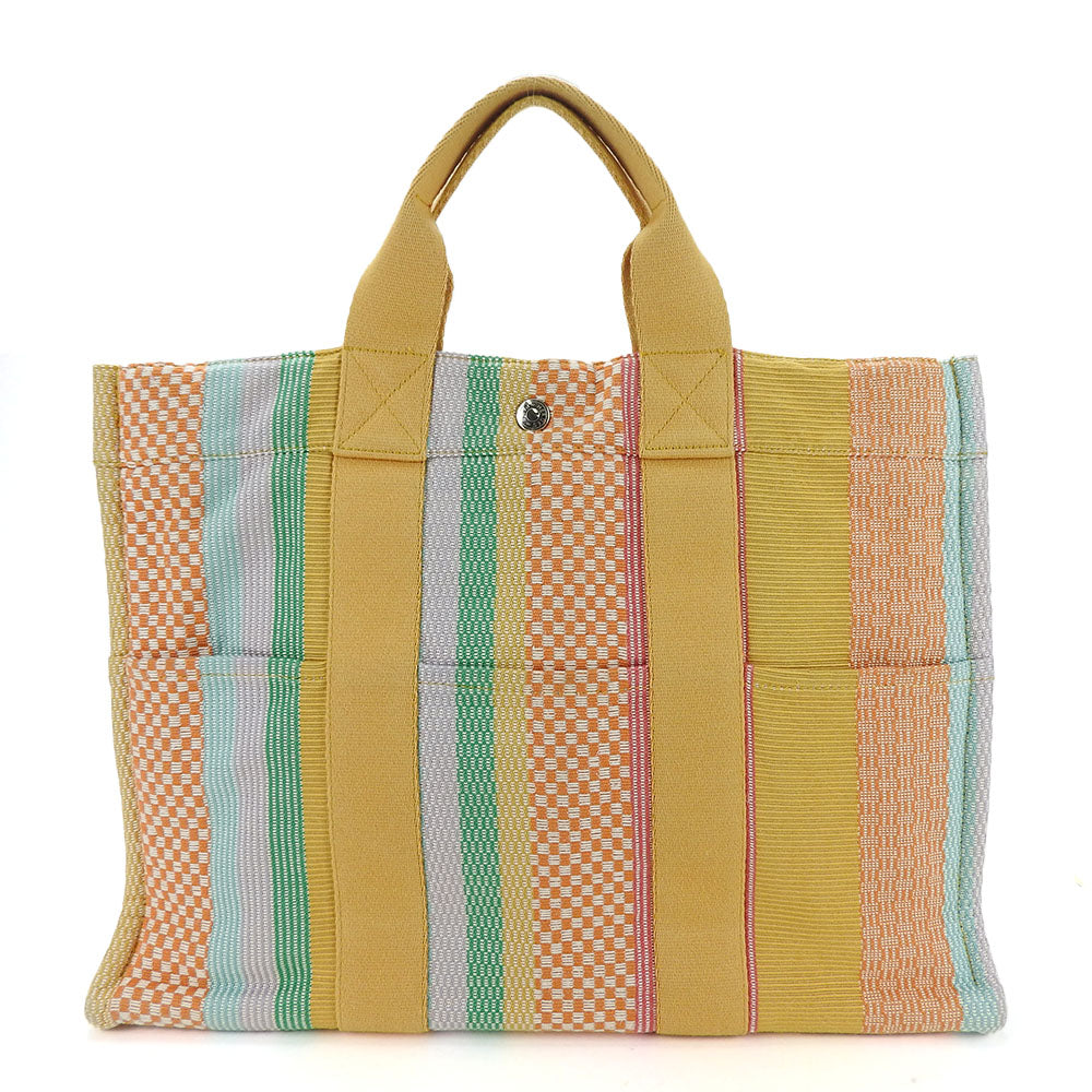 HERMES Handbag canvas multicolor Fool Toe Tote MM Women Used Authentic