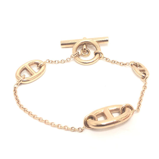 HERMES bracelet 18K Pink Gold gold Chene Dunkle Farandole