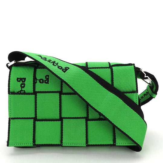 BOTTEGAVENETA Shoulder Bag cotton green cassette bag Women Used Authentic