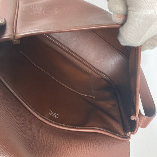 HERMES Shoulder Bag leather Brown Christine unisex(Unisex) Used Authentic