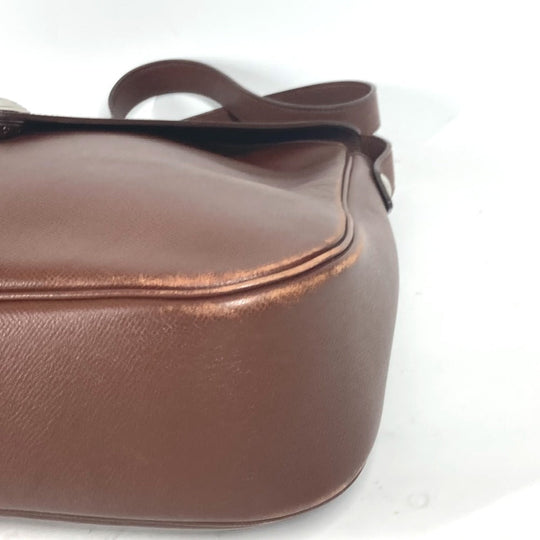 HERMES Shoulder Bag leather Brown Christine unisex(Unisex) Used Authentic