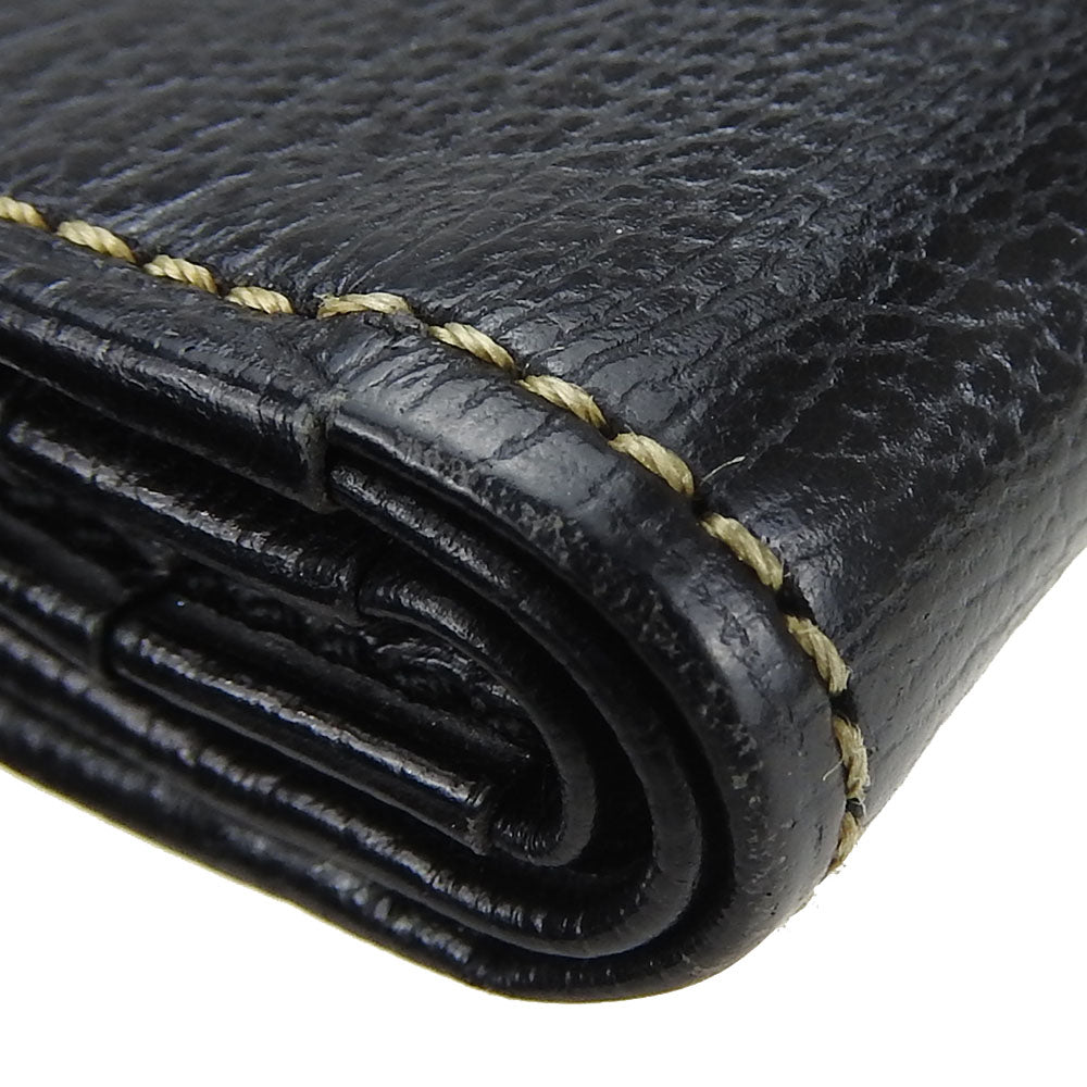 LOEWE Bifold Wallet leather black Velazquez Women Used Authentic